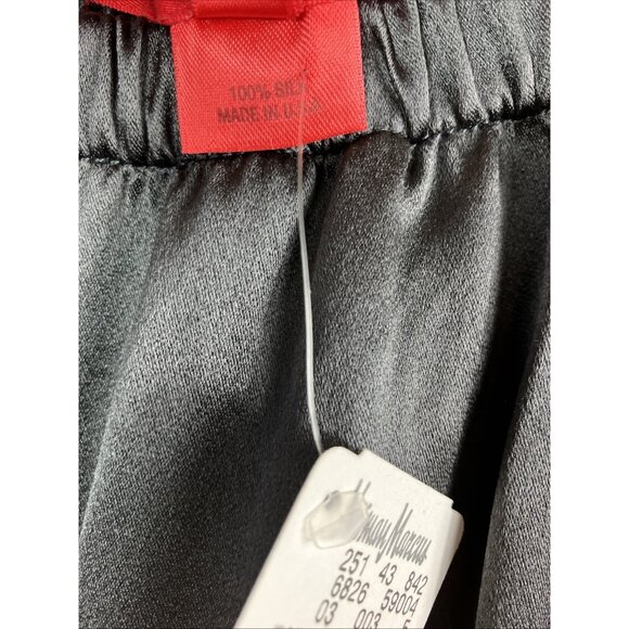 Sz 3 Nwt $790 Shamask Gray 100% Silk Satin Pants Wide Leg Medium - Heavy - Picture 3 of 3